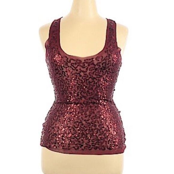 10/$25🦋 Max Studio Ruby Sequin Tank - Size Large - Picture 2 of 13